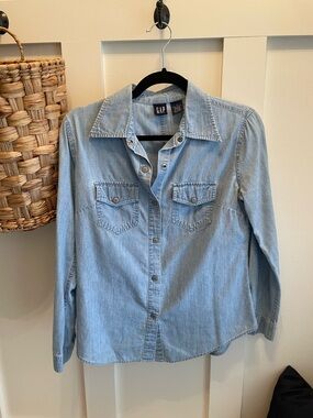 GAP Light Blue Denim Shirt with Navy Tags